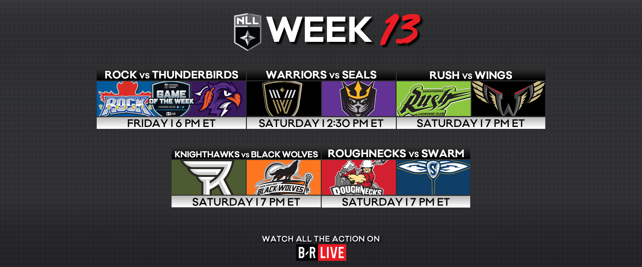 Week 13 Schedule, Game Info, How to Watch NLL