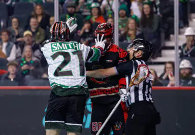 Smith, player 21, blocking an opponent
