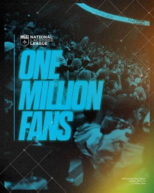 After Season Finale Weekend, we have surpassed 1M fans through the turnstiles marking the second-most attended season in the NLL’s history, and first time since 2007-08 with consecutive seasons exceeding one million attendees.

Thank you to the best fans in all of sports! Full release at the link in our bio!