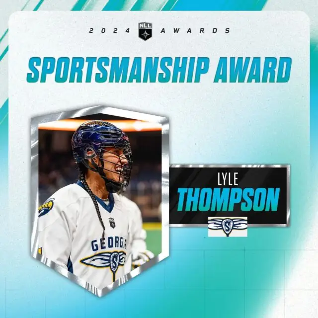 Congrats to Georgia Swarm forward Lyle Thompson! He is the 2024 NLL Sportsmanship Award winner — his sixth consecutive honor in this category.

Read more at the link in our bio!