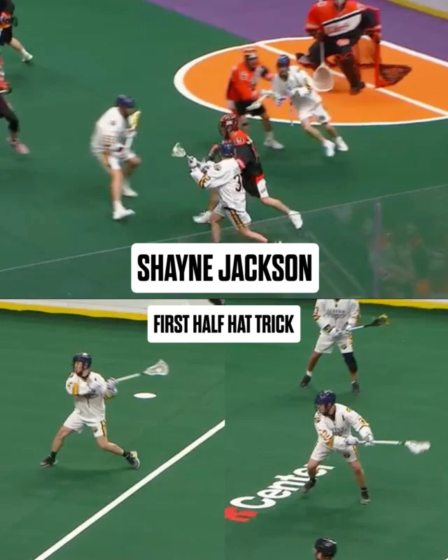 @shaynejackson32 has 3 in the first half for @georgiaswarmlax!

📺: ESPN+, NLL+ & TSN+