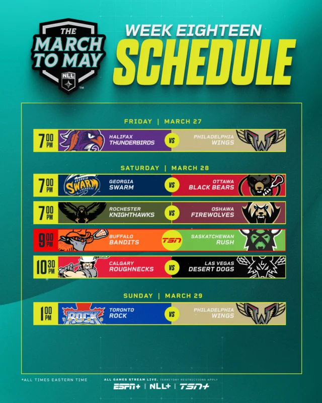 The March to May hits another level in Week 18! 🔥 

A 2025 Finals rematch takes center stage Saturday at 9PM ET on TSN 👊