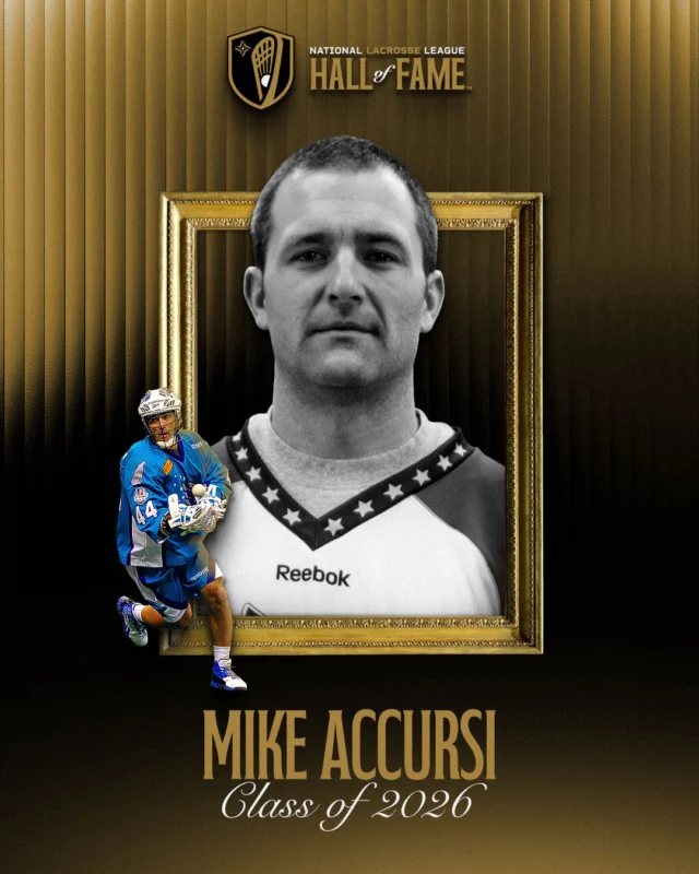 Whatever the moment required, Mike Accursi delivered.

A four-time NLL champion, Accursi combined production, versatility, and toughness to become one of the premier two-way forwards of his era.

Welcome to the NLL Hall of Fame, Mike Accursi.