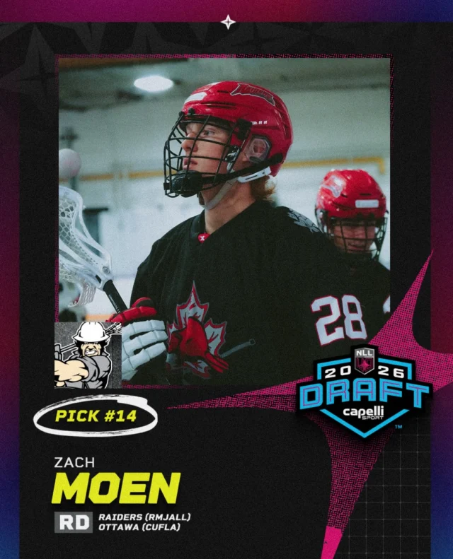The No. 14 pick is in! Zach Moen, welcome to the Calgary Roughnecks!
